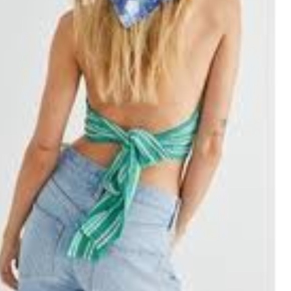 Free people curriedmyrrh hana blue tye die head scarf new with tags - Picture 2 of 10